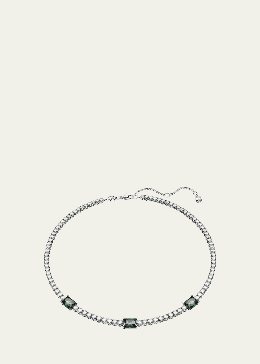 Image 1 of 1: Matrix Rhodium-Plated Crystal Tennis Necklace