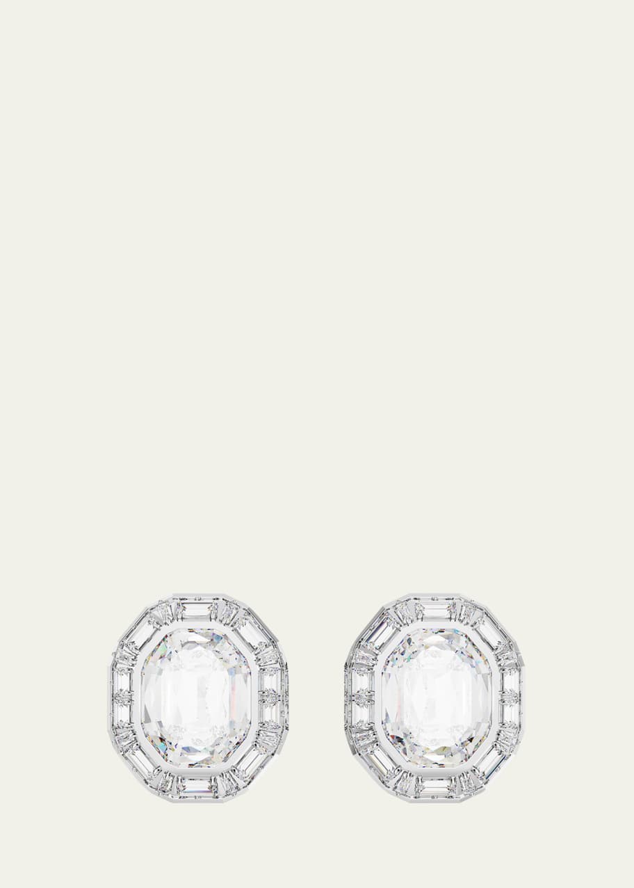 Image 1 of 1: Mesmera Rhodium-Plated Crystal Clip-On Earrings