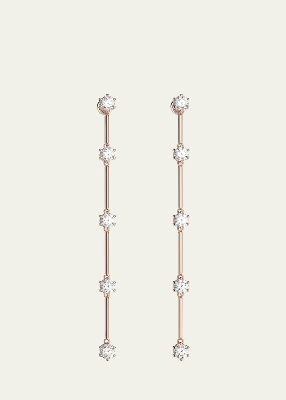 Image 1 of 1: Rose Gold-Tone Brilliant-Cut Crystal Drop Earrings