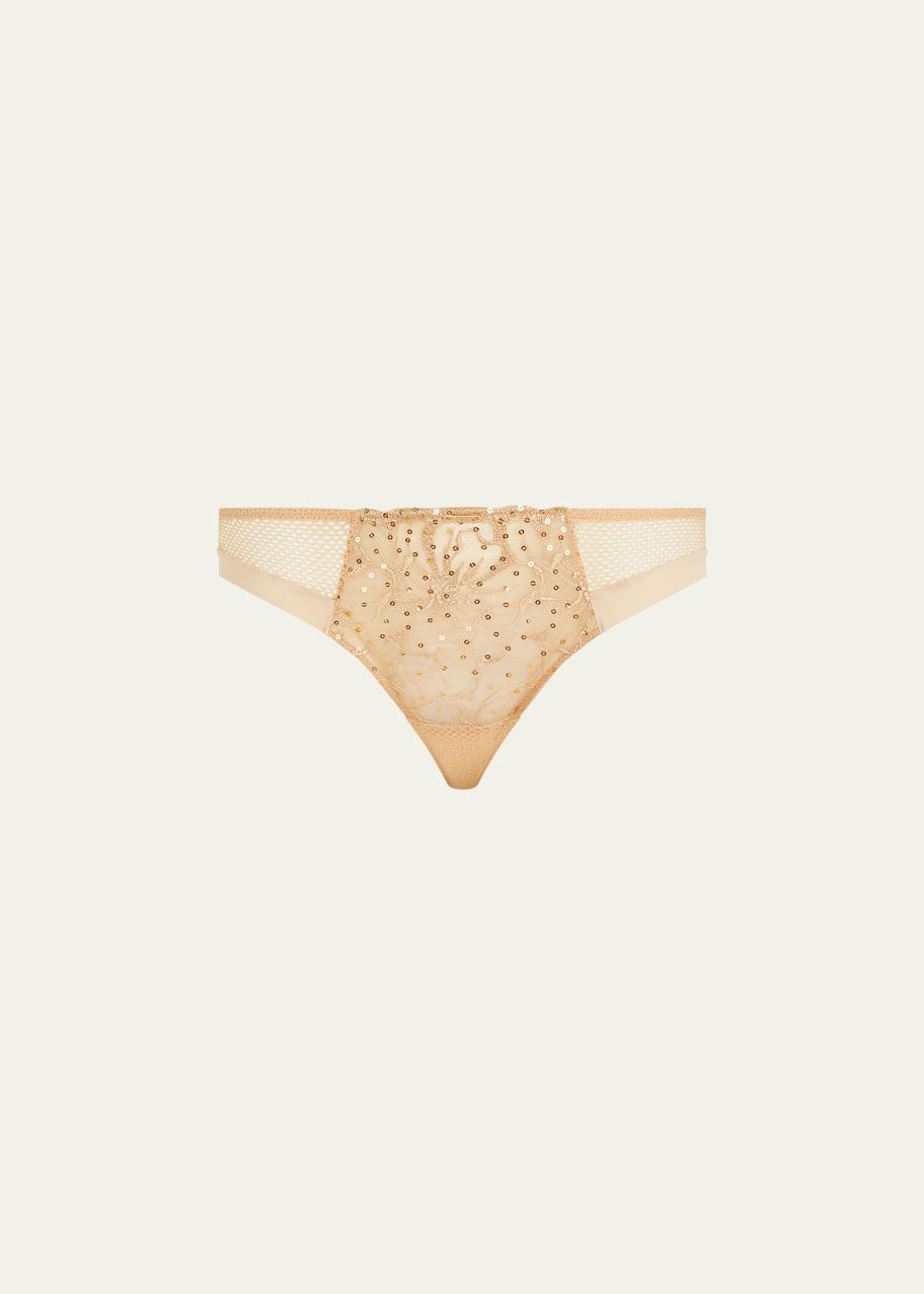 Tanga Chantal Thomass Imprimé Floral - Taille FR38, 80% Polyamide, Neuf Avec étiquettes