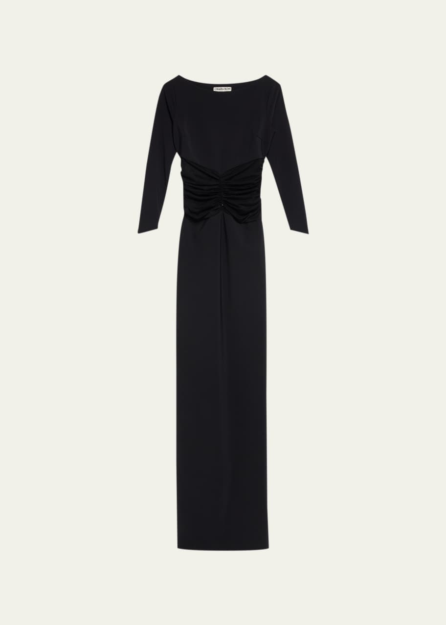 Chiara Boni La Petite Robe Celand Illusion-Inset Jersey Column Gown ...