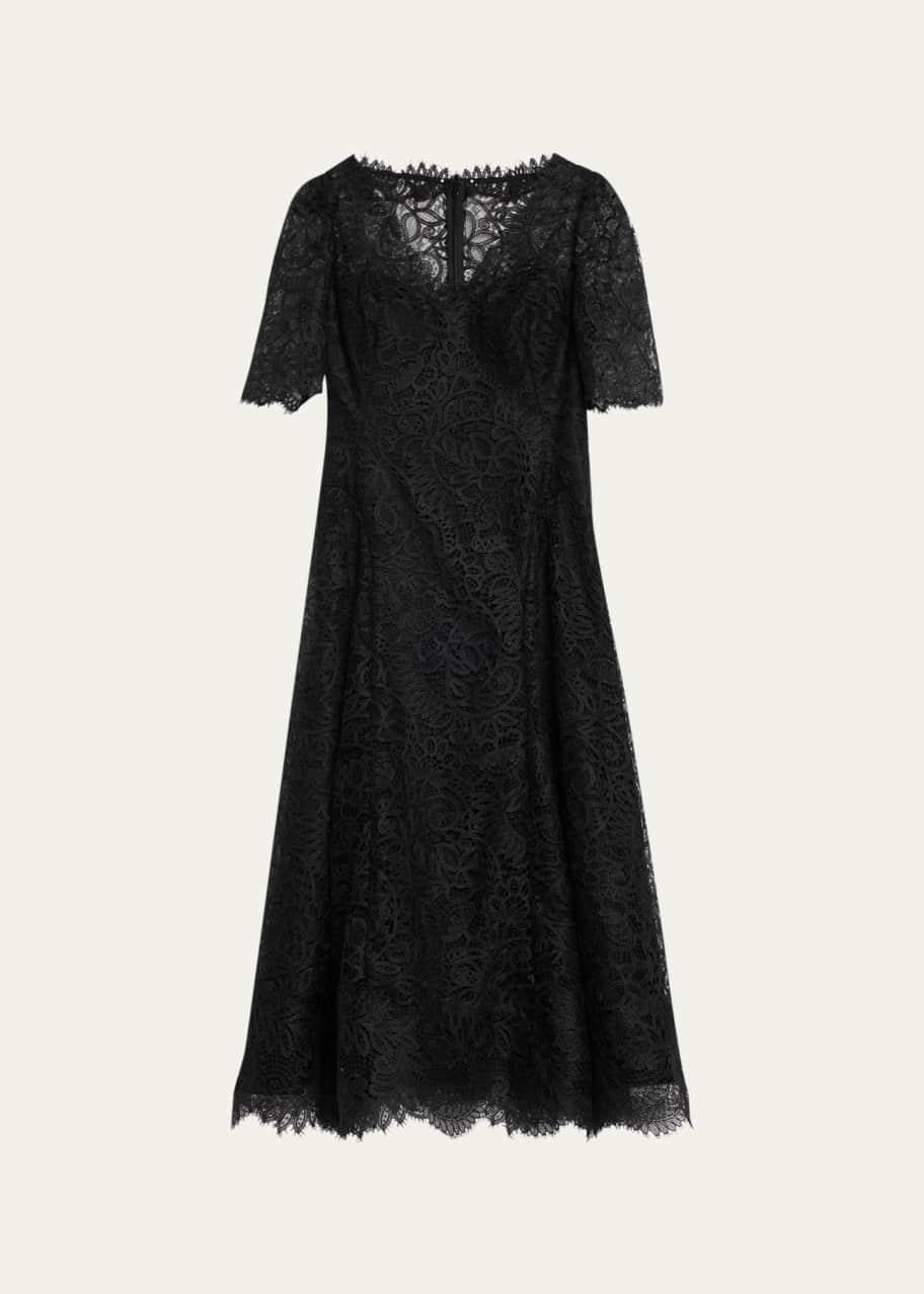 Rickie Freeman for Teri Jon A-Line Scalloped Lace Midi Dress - Bergdorf  Goodman