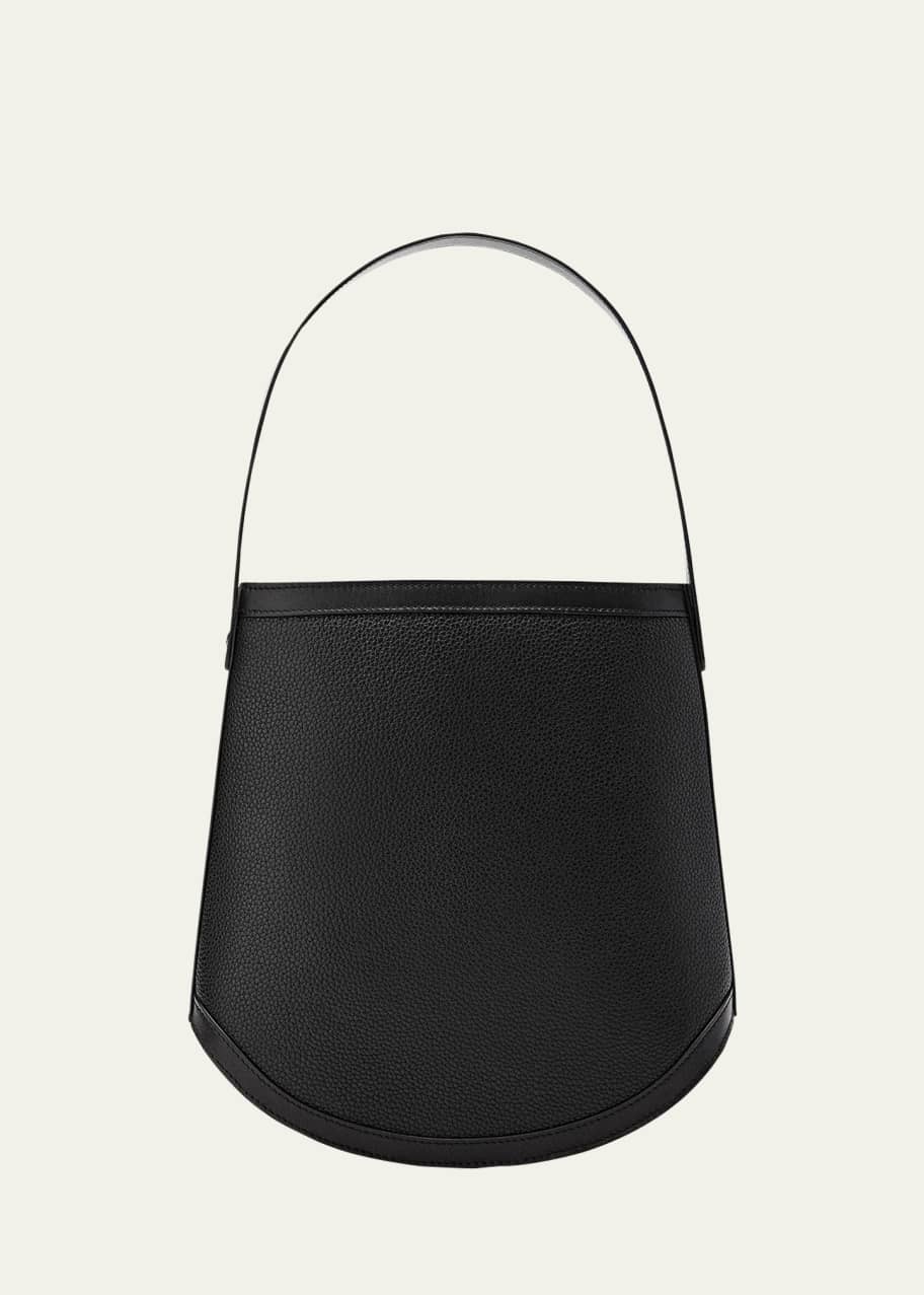 Image 1 of 1: Large Zip Leather Bucket Bag