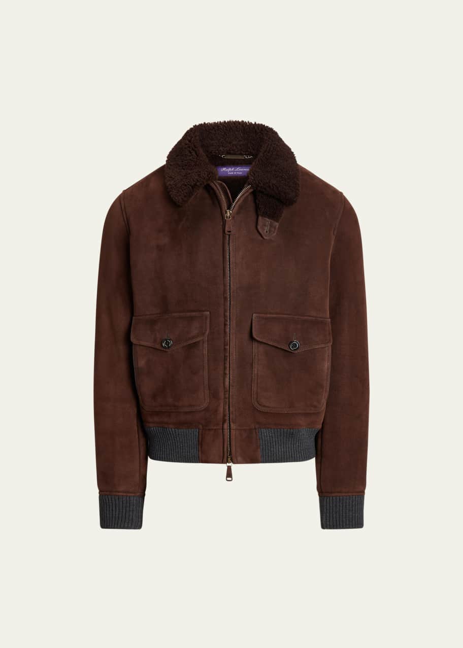 Shearling bomber jacket ralph lauren top