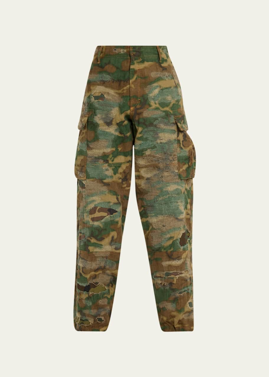 Mens distressed camo pants on sale