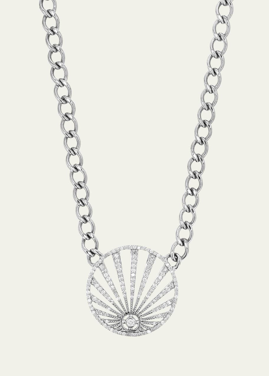 Image 1 of 1: Diamond Sunrise Pendant Necklace