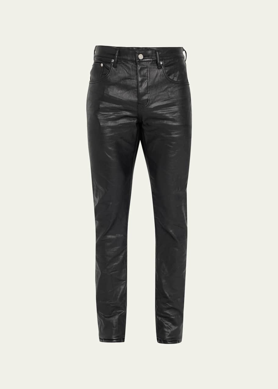 PURPLE Men's Patent Film Coated Skinny Jeans - Bergdorf Goodman