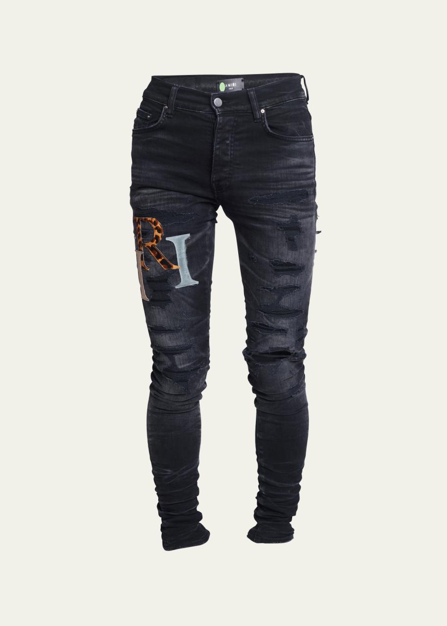 Amiri Men's Multi-Stack Logo Skinny Jeans - Bergdorf Goodman