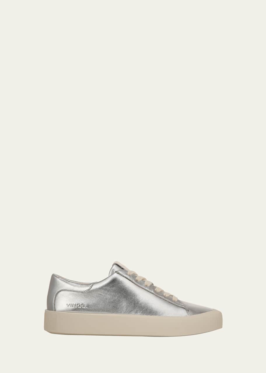 Image 1 of 1: Gabi Metallic Leather Low-Top Sneakers