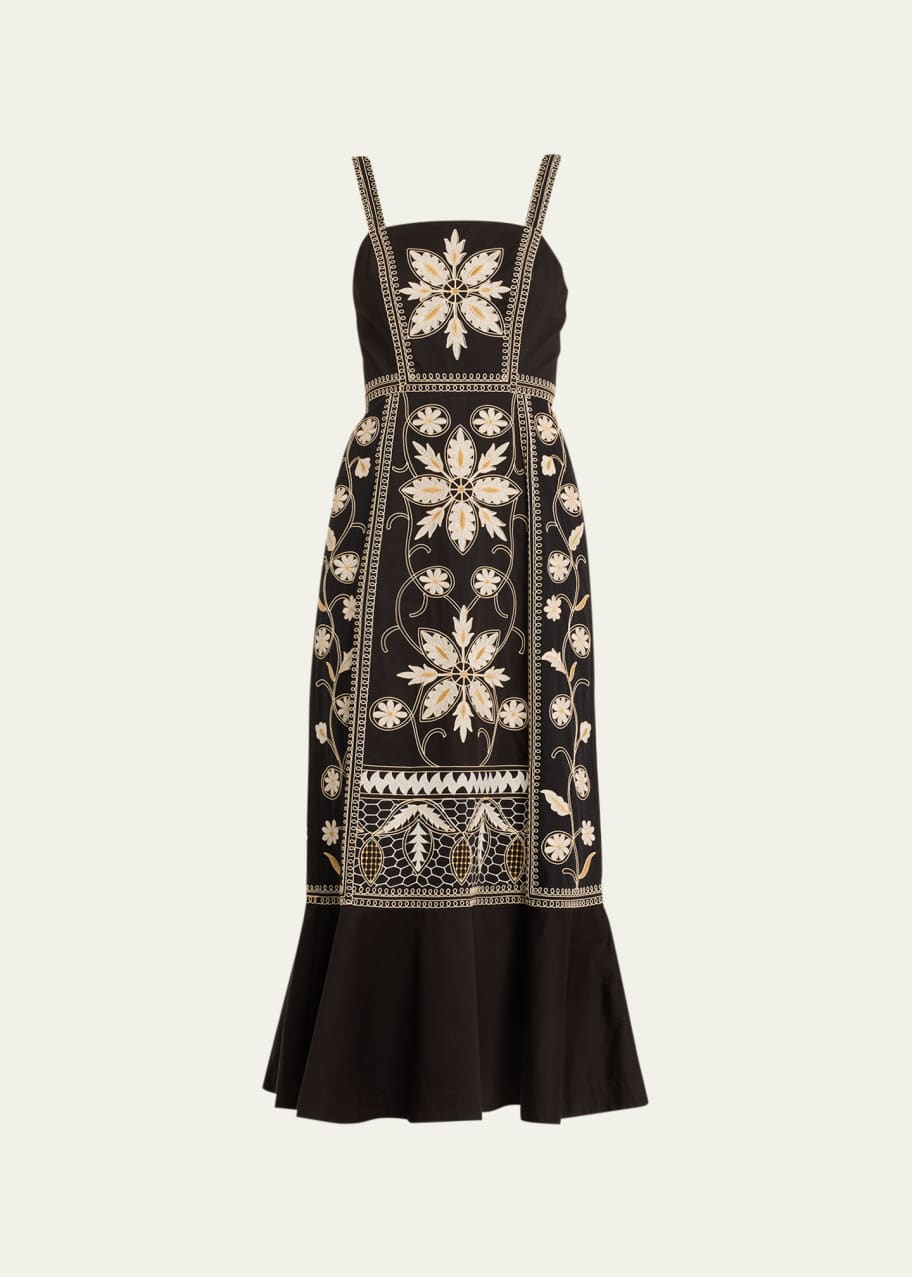 Figue Miriana Floral Embroidered Midi Dress - Bergdorf Goodman