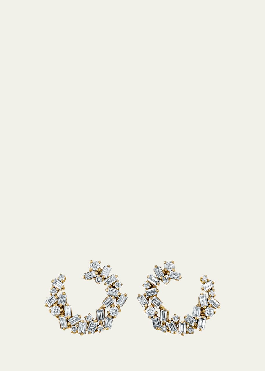 Suzanne Kalan 18K Yellow Gold Classic Diamond Sideways Cluster Mini