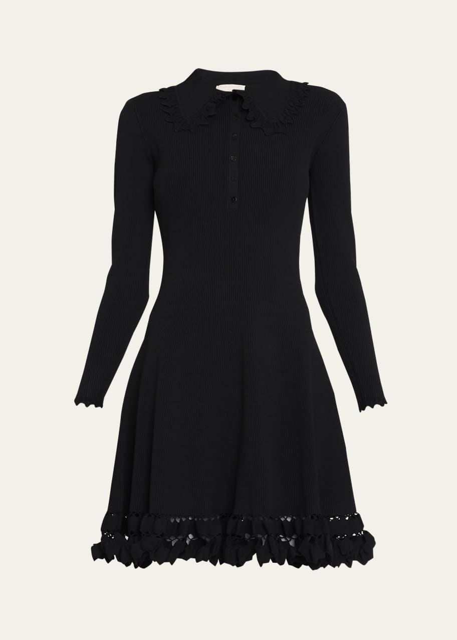 Ulla Johnson Cybil Embellished-Hem Knit Mini Dress