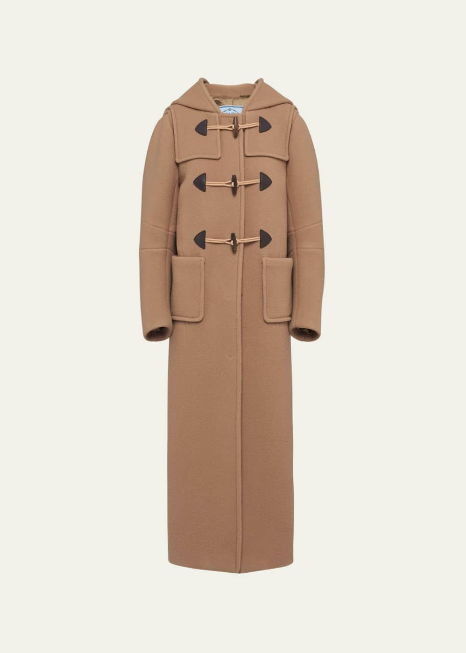 Prada Toggle Velour Duffle Hooded Coat - Bergdorf Goodman