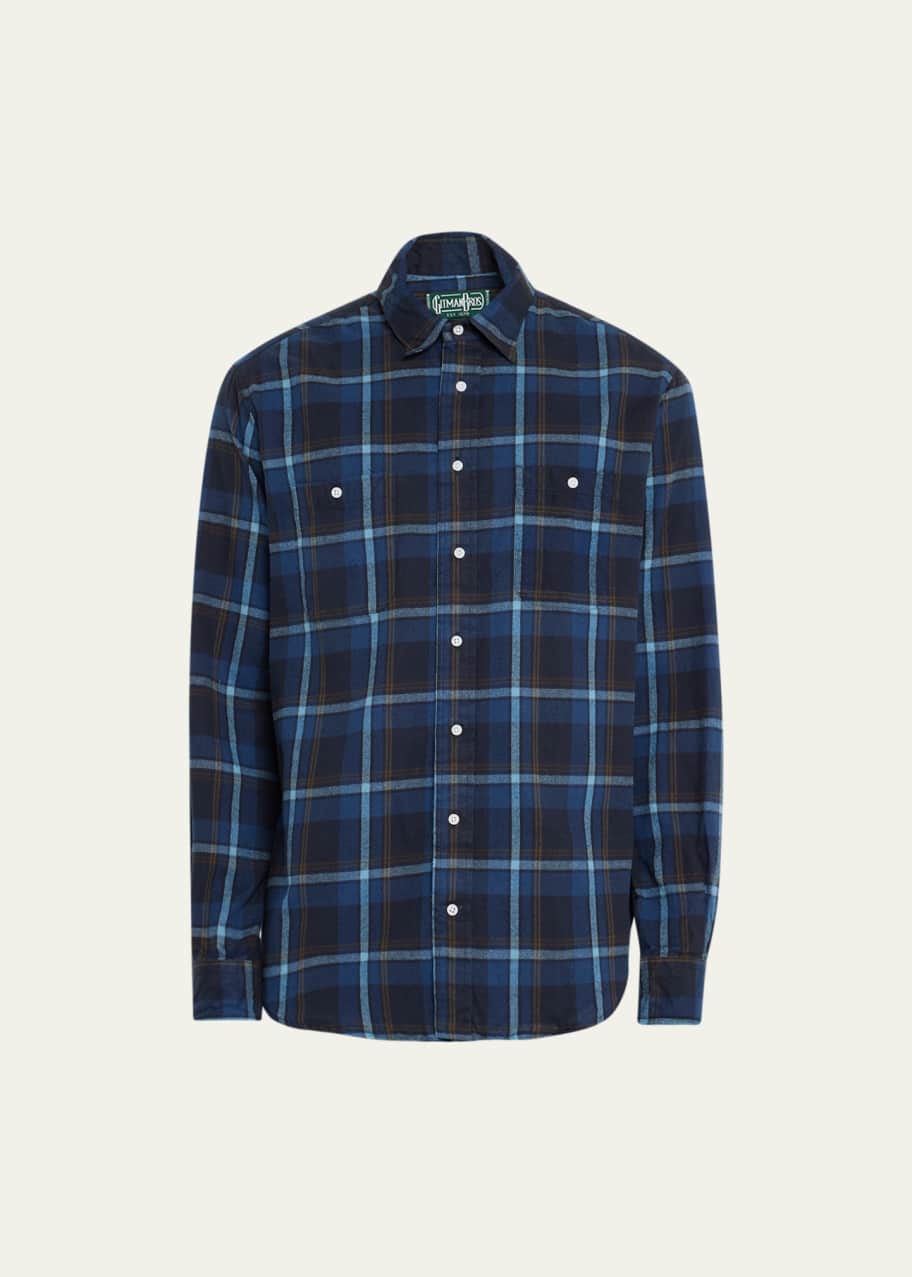 Image 1 of 1: Men's Check Flannel Sport Shirt