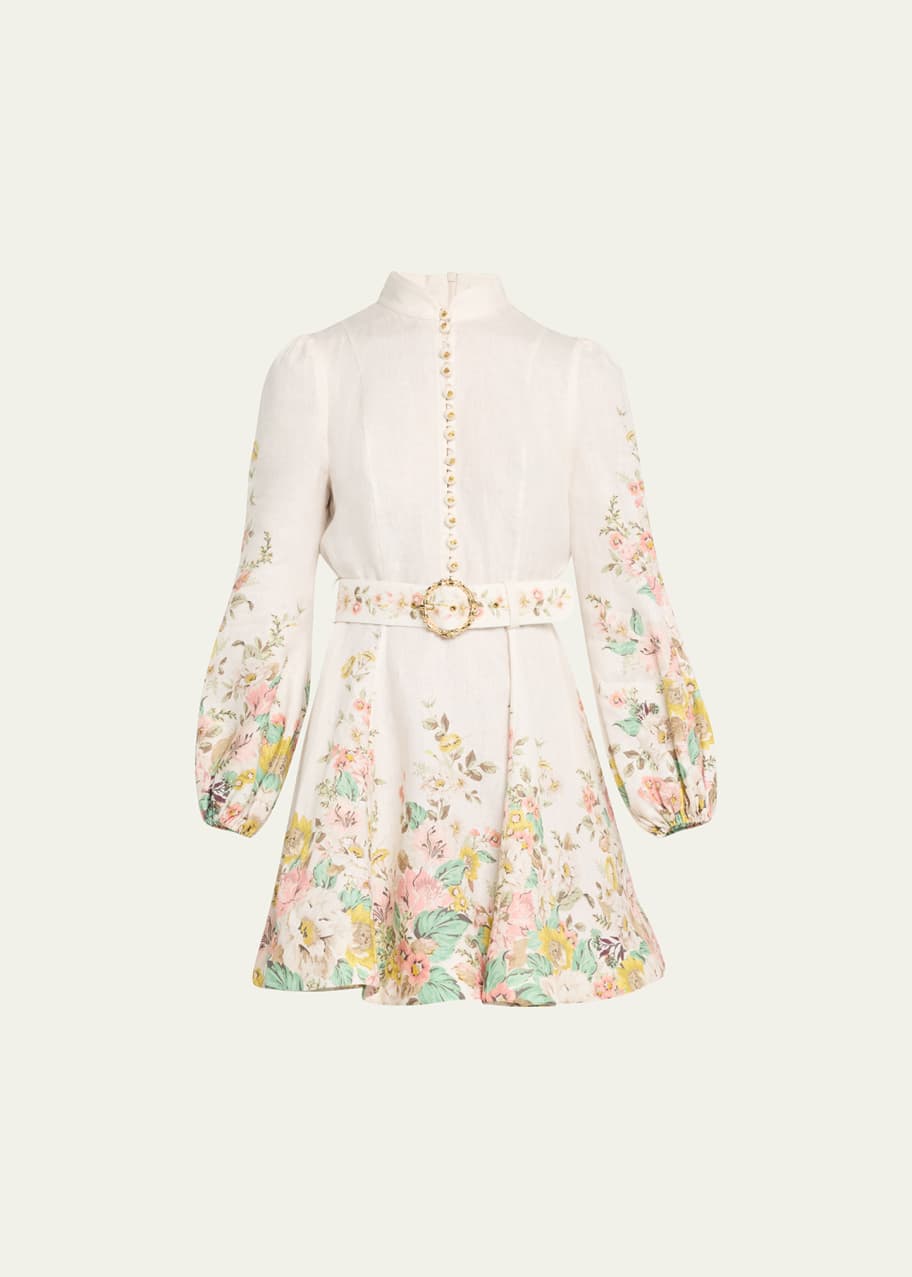 Image 1 of 1: Matchmaker Floral Buttoned Mini Dress