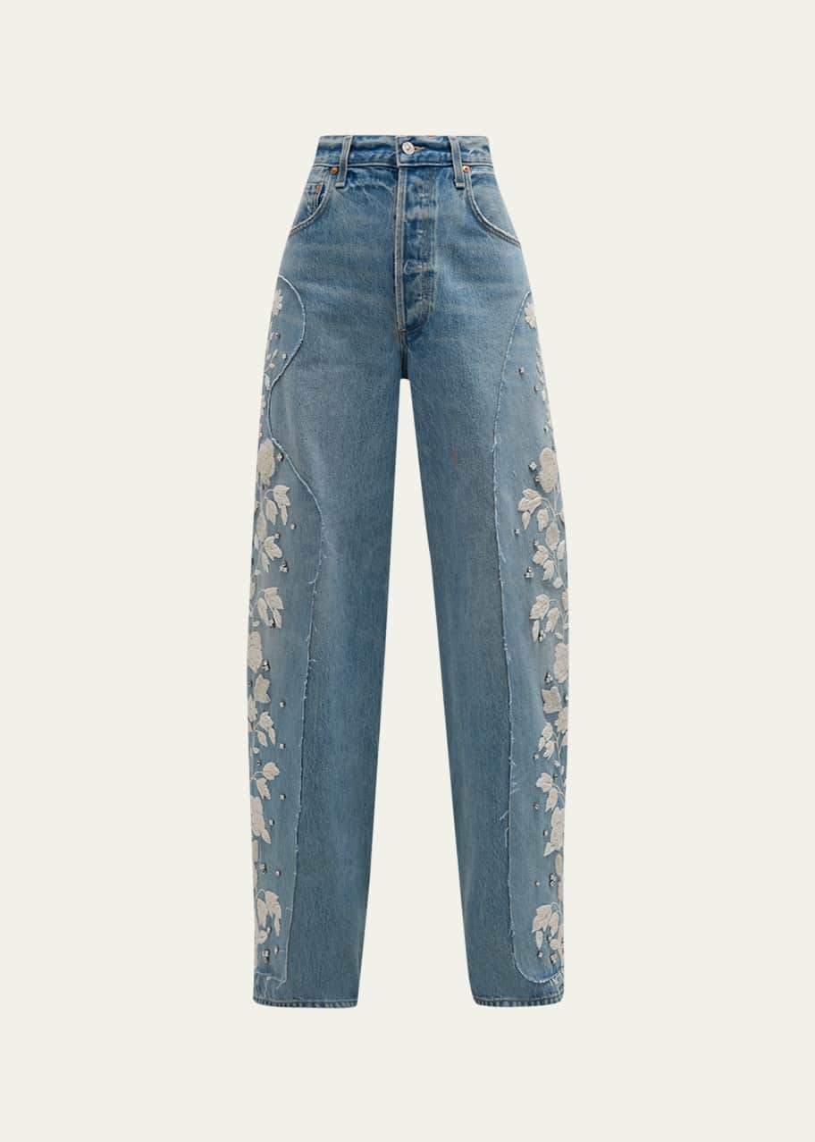 Citizens of Humanity Ayla High Rise Embroidered Baggy Jeans Bergdorf Goodman