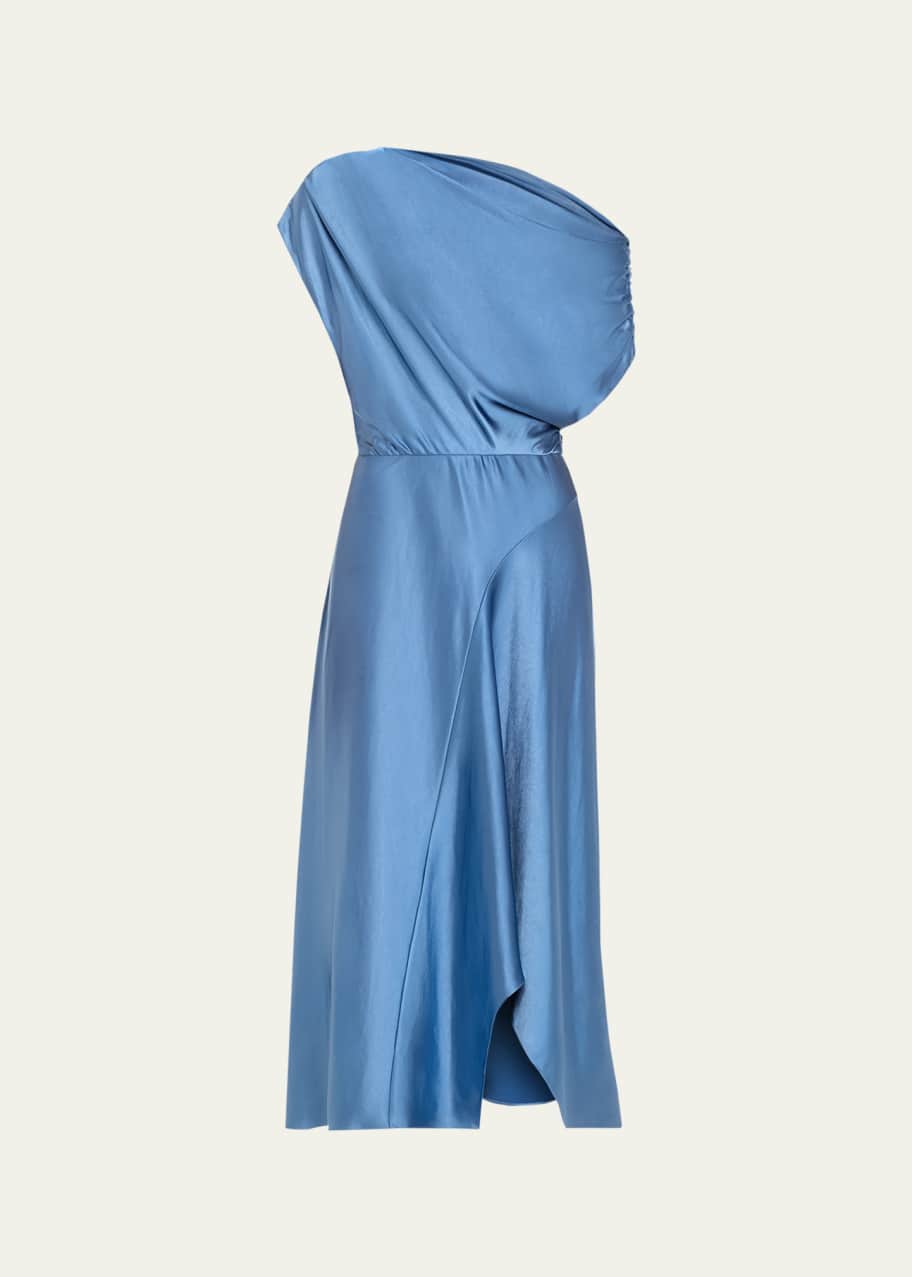 blue dress for baby girl Jasmine Halter Maxi Dress, in Baby Blue Luxe Satin, Size: Small | Show Me Your Mumu