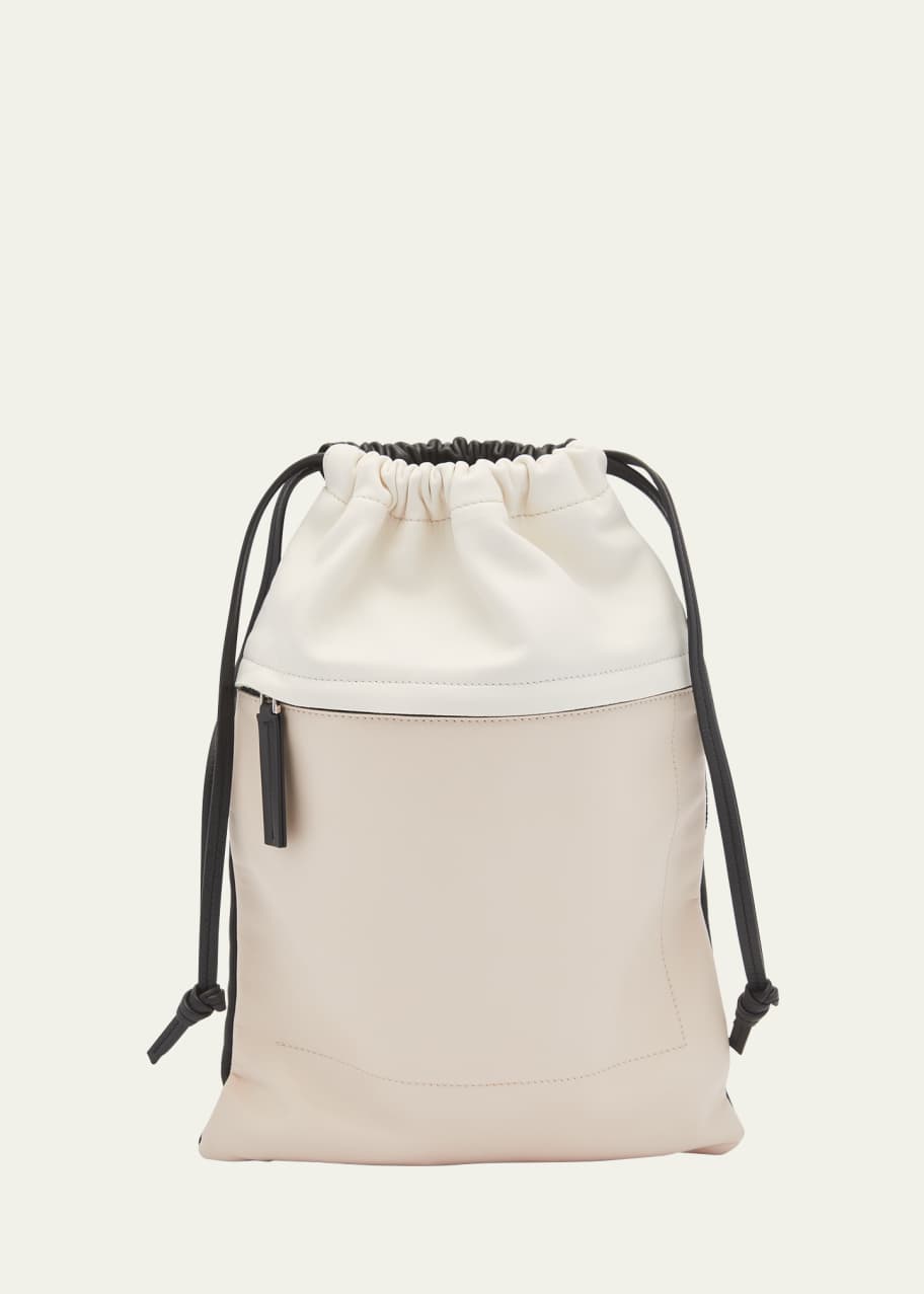 Image 1 of 1: Drawstring Canvas Top-Handle Bag