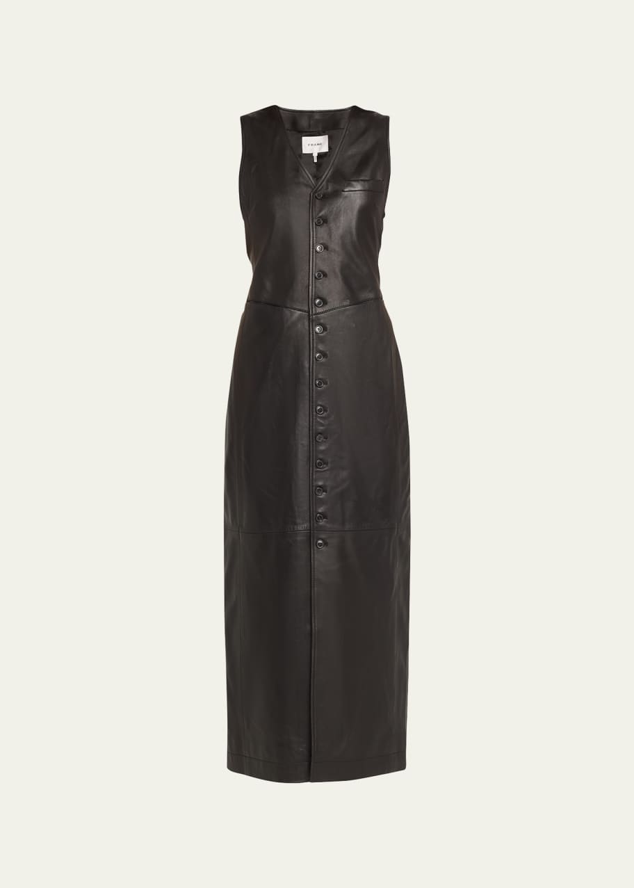FRAME Leather Vest Midi Dress - Bergdorf Goodman