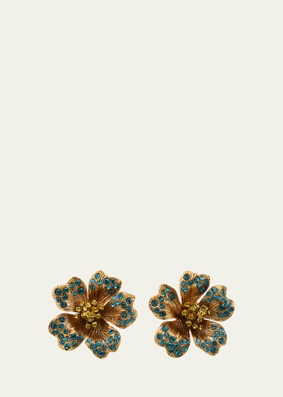 Crystal Dotted Petal Earrings