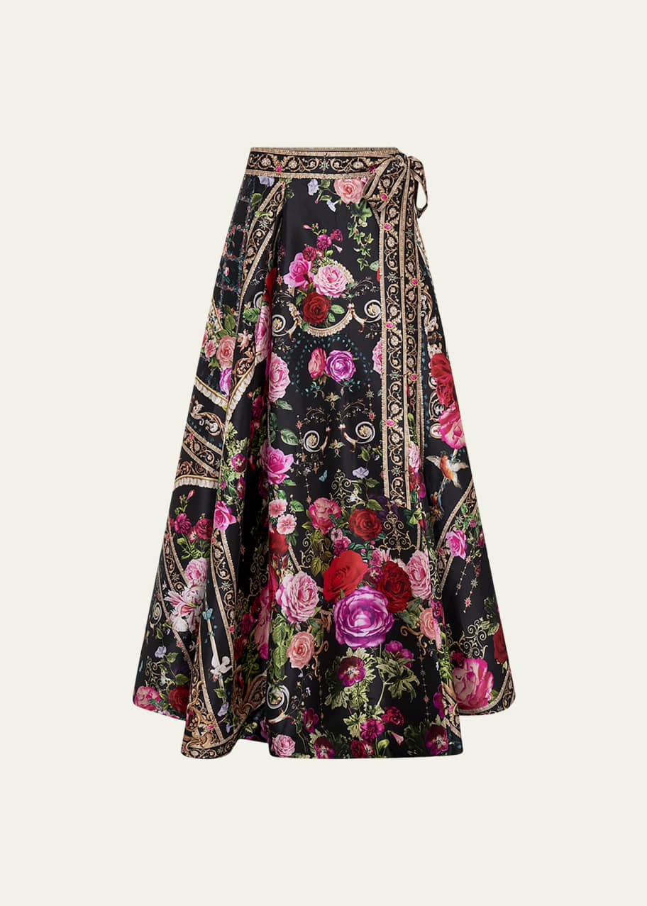 Taffeta maxi wrap skirt hot sale