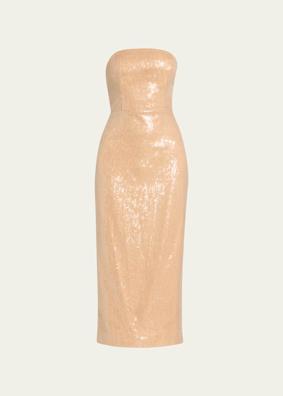 Milly Kait Strapless Sequin Bodycon Midi Dress - Bergdorf Goodman