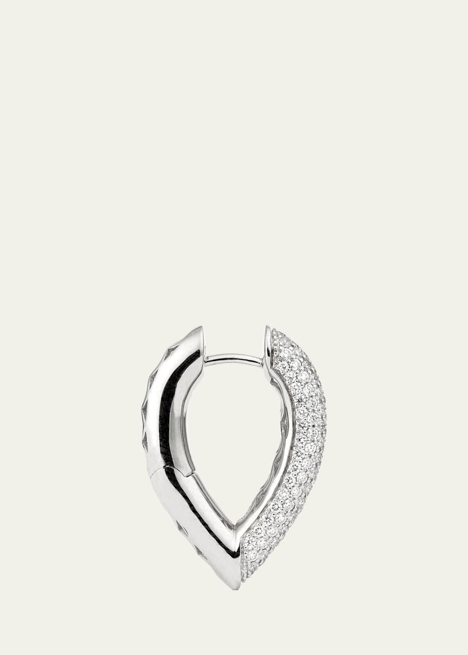 Image 1 of 1: The Drop Link Earrings, Medium, in White Gold and White Diamonds