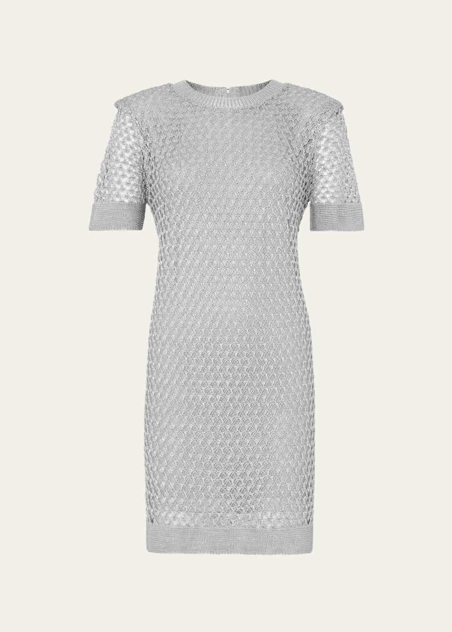 milly mesh dress Nene Embroidered Mesh Dress in White/Green