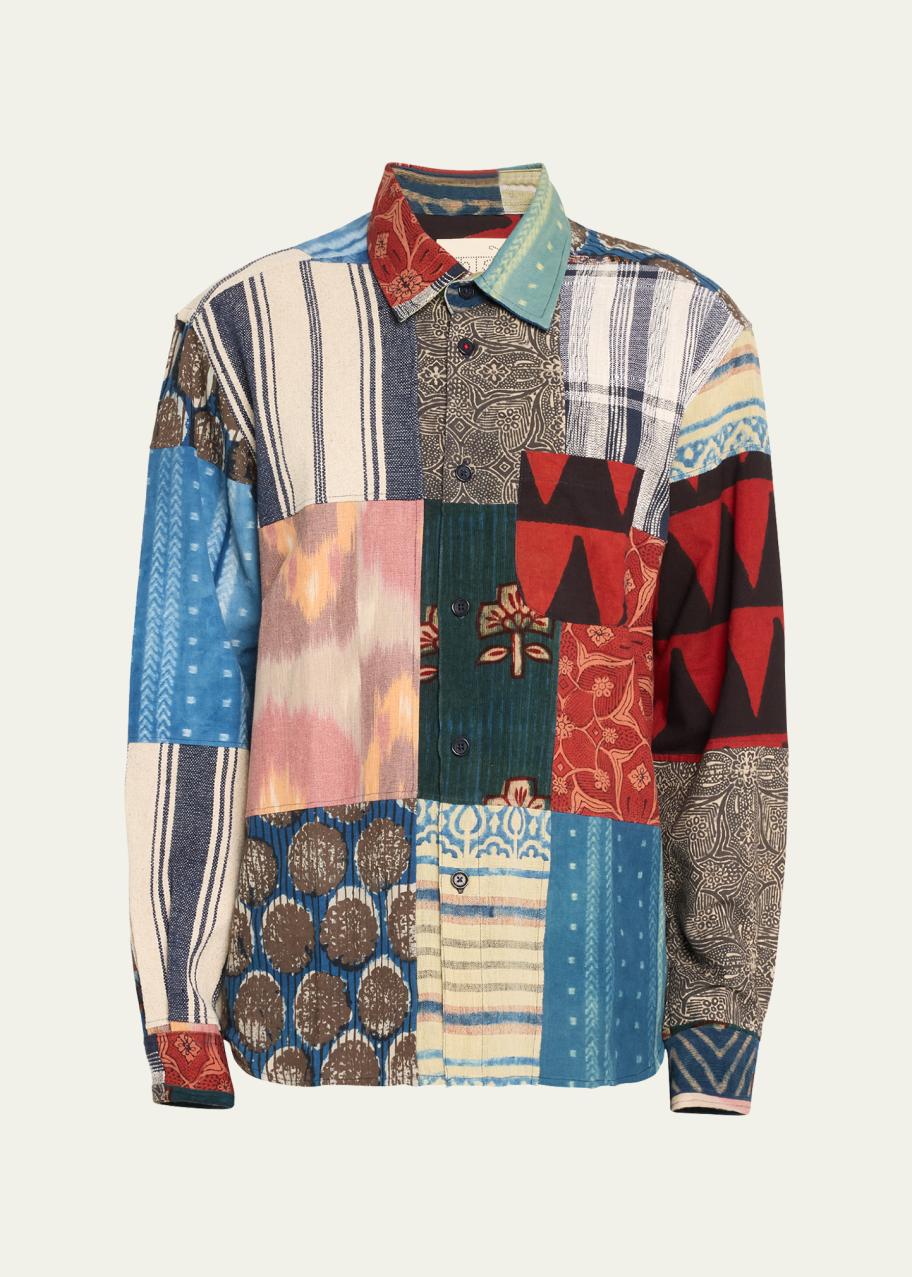 KARDO Men's Patchwork Cotton Sport Shirt - Bergdorf Goodman