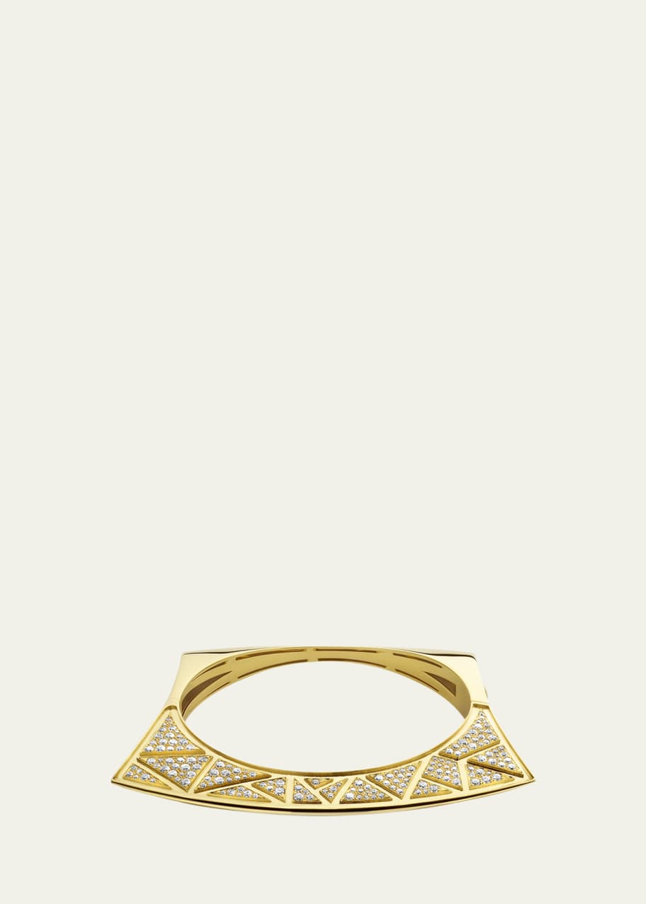 Image 1 of 1: 18K Yellow Gold Lotus Bracelet with Diamonds