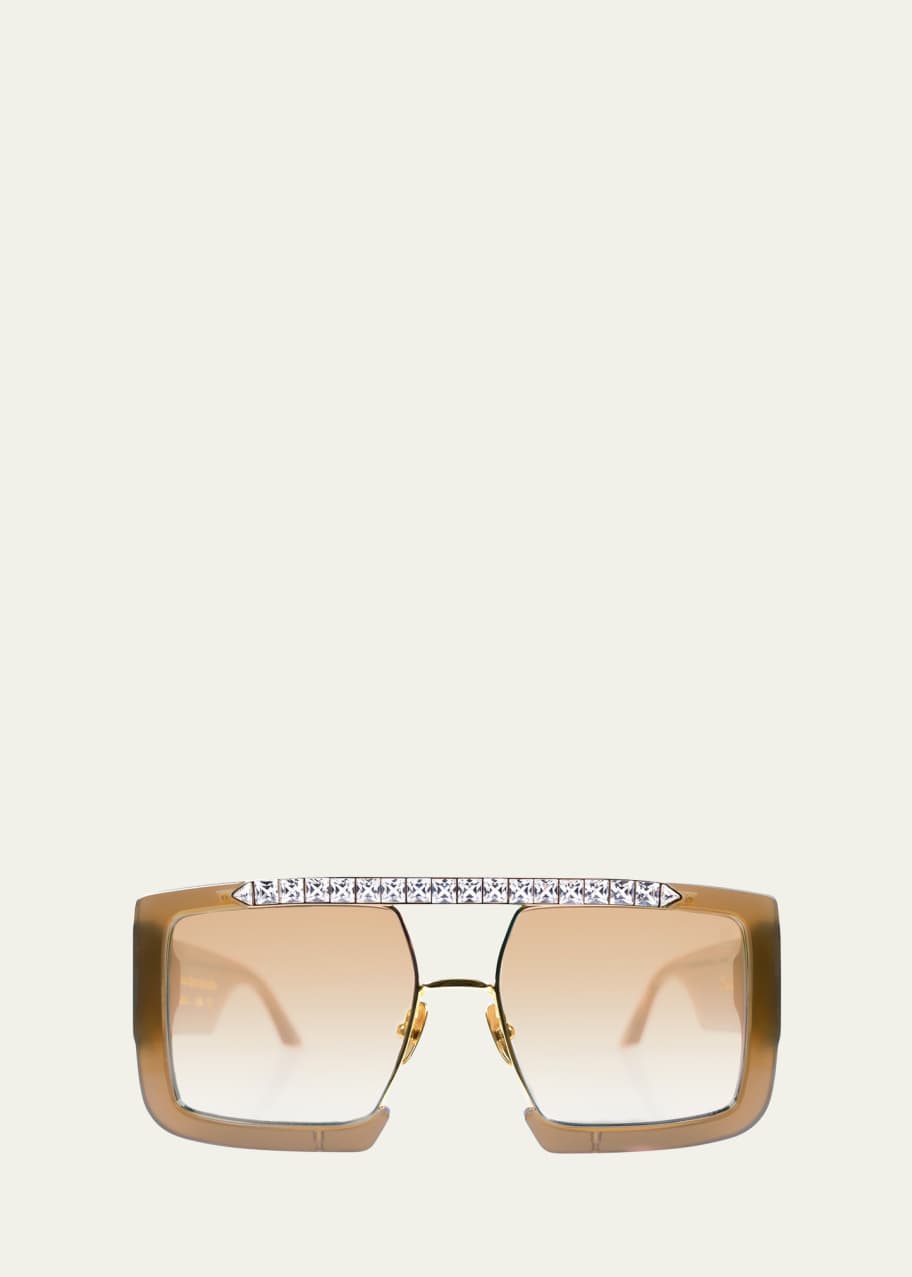 Image 1 of 1: Le Swag Mixed-Media Square Sunglasses