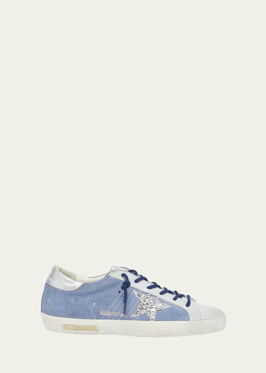 Image 1 of 1: Superstar Suede Glitter Low-Top Sneakers