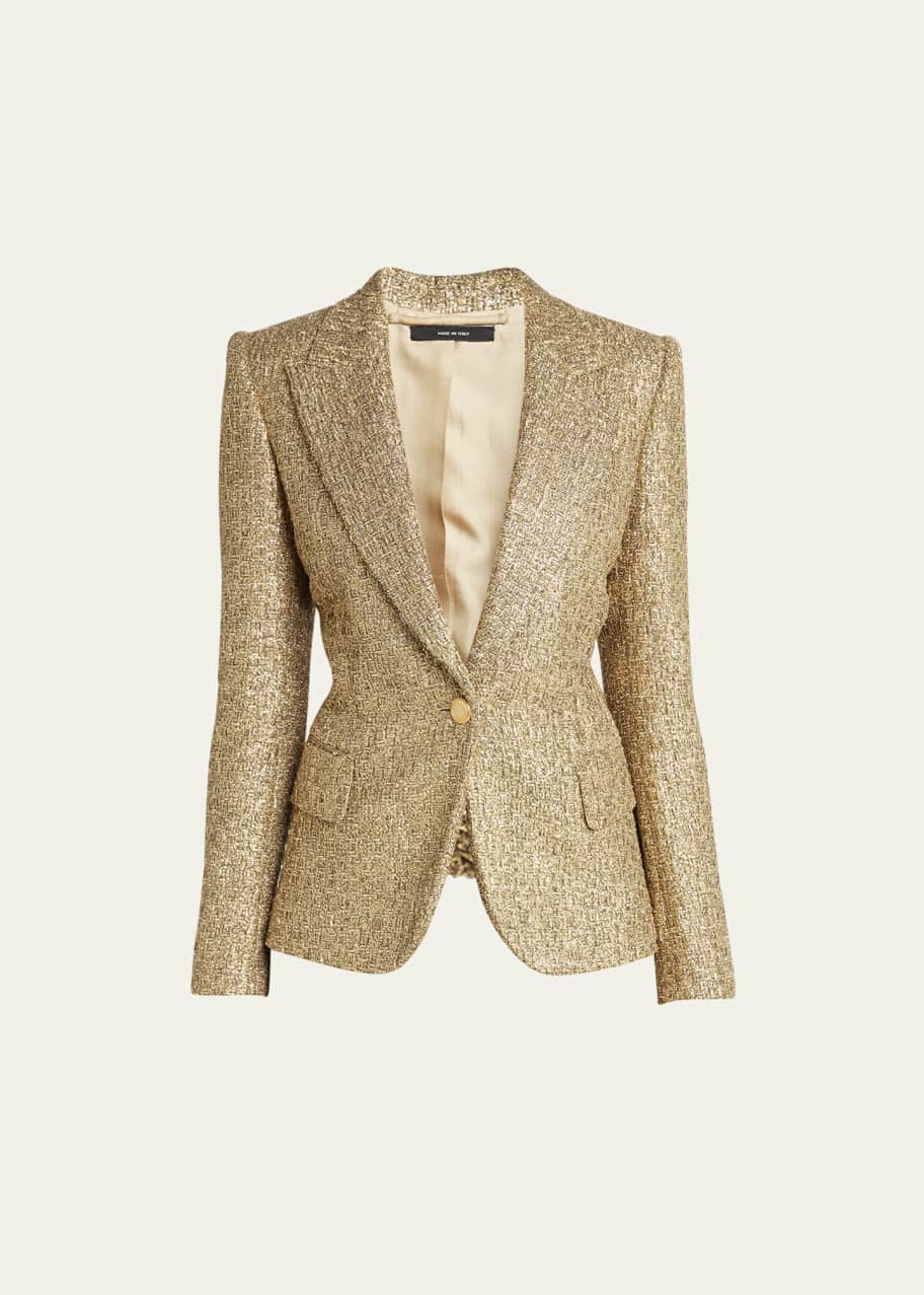 TOM FORD Metallic Tweed Blazer Jacket - Bergdorf Goodman