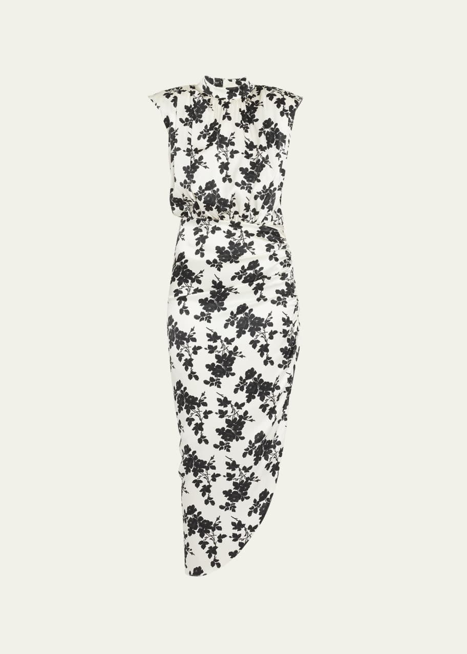 knee length dresses for ladies Veronica Beard Vani Paisley Midi Dress | Ecru Multi
