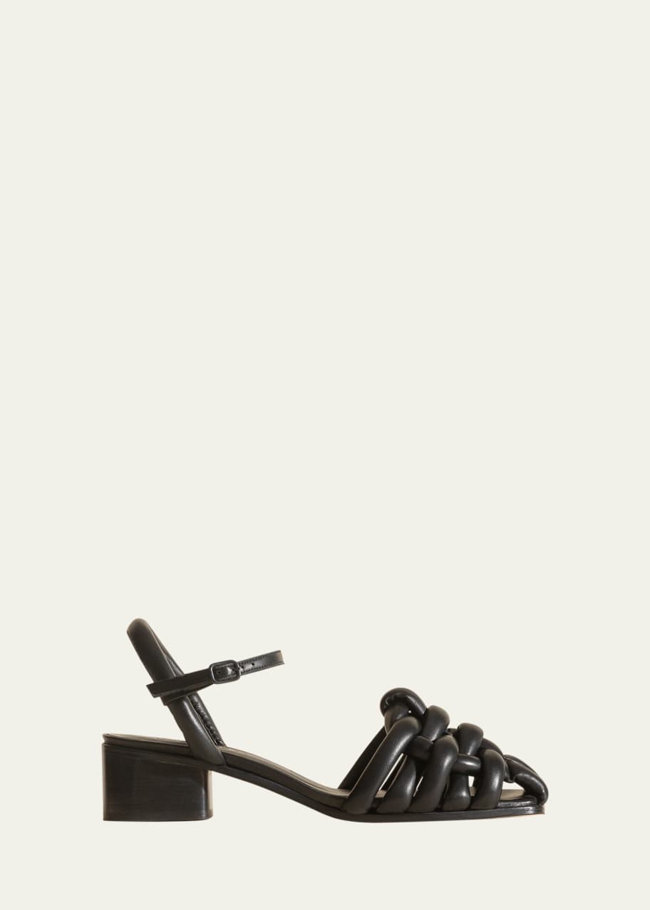 Image 1 of 1: Caberasa Padded Woven Leather Sandals