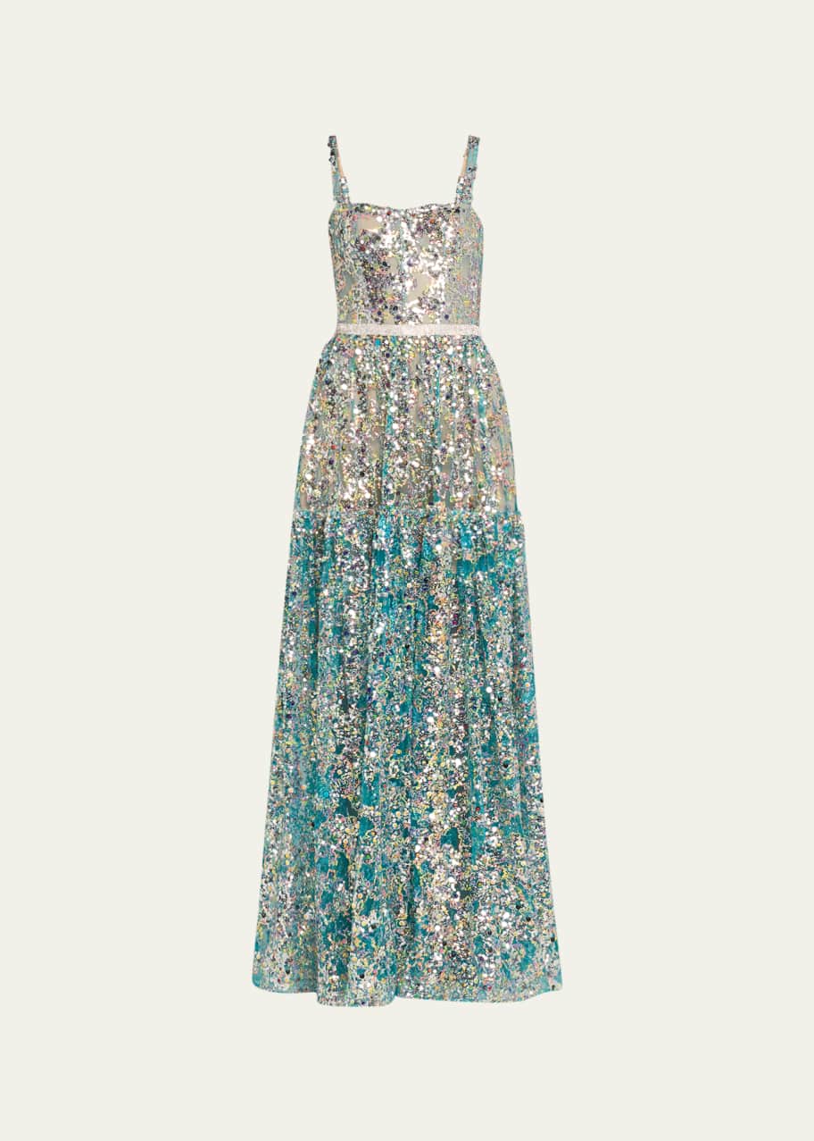 Bronx and Banco Midnight Sleeveless Sequin Square-Neck Gown - Bergdorf  Goodman