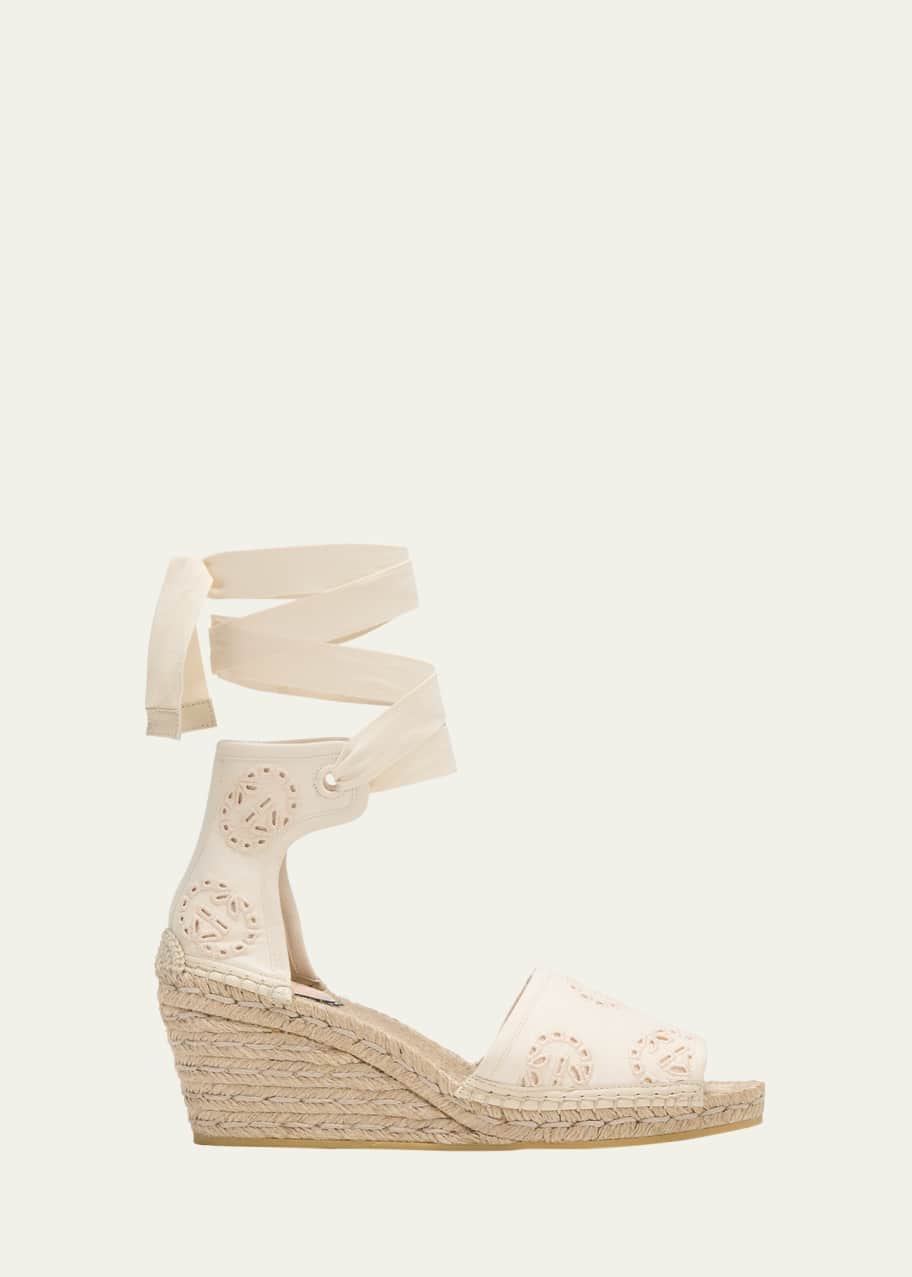 Image 1 of 1: Damita GG Eyelet Wedge Espadrille Sandals