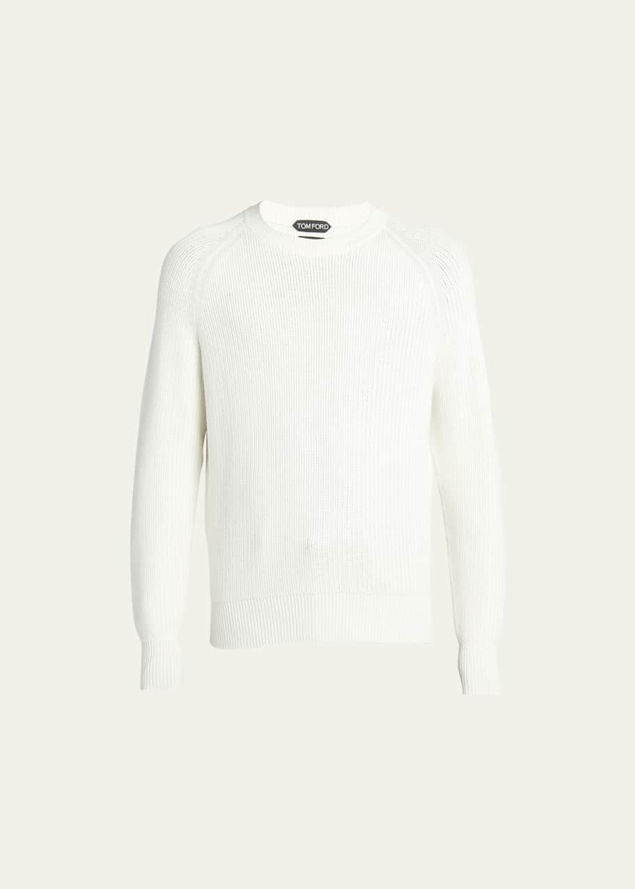 Image 1 of 1: Men's Wool-Silk Crewneck Sweater