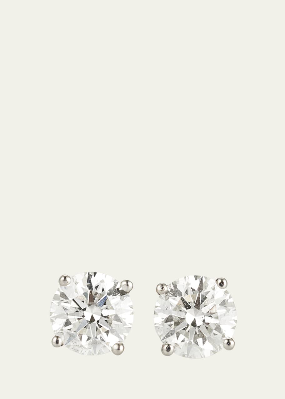 Image 1 of 1: 18K White Gold Diamond Stud Earrings, 0.92tcw
