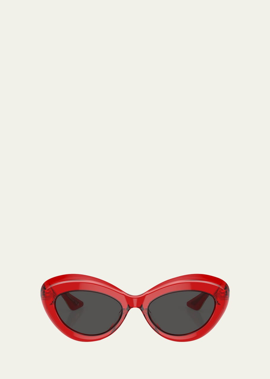 Image 1 of 1: Bold Acetate Oval Sunglasses