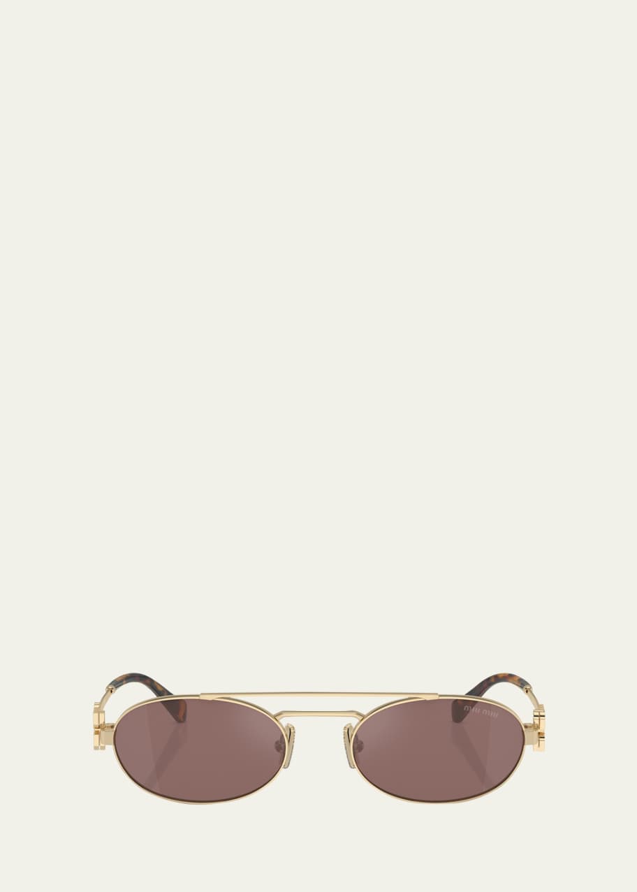 Miu Miu Logo Metal Aviator Sunglasses - Bergdorf Goodman