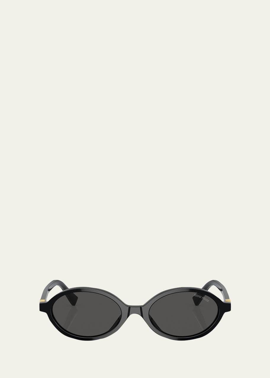 Miu Miu Acetate Oval Sunglasses - Bergdorf Goodman display picture 3