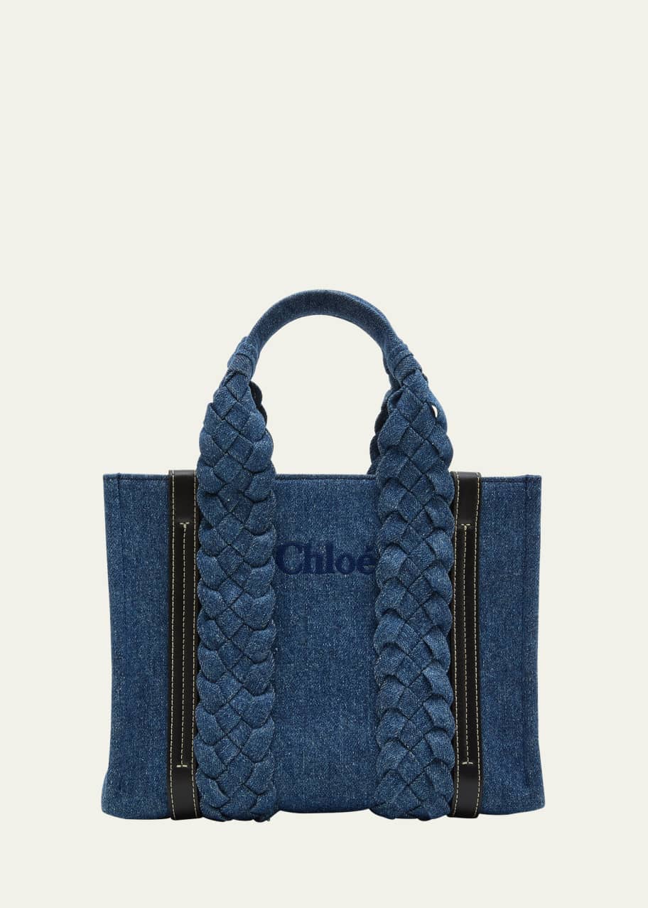 Chloe Woody Small Denim Shopper Tote Bag Bergdorf Goodman