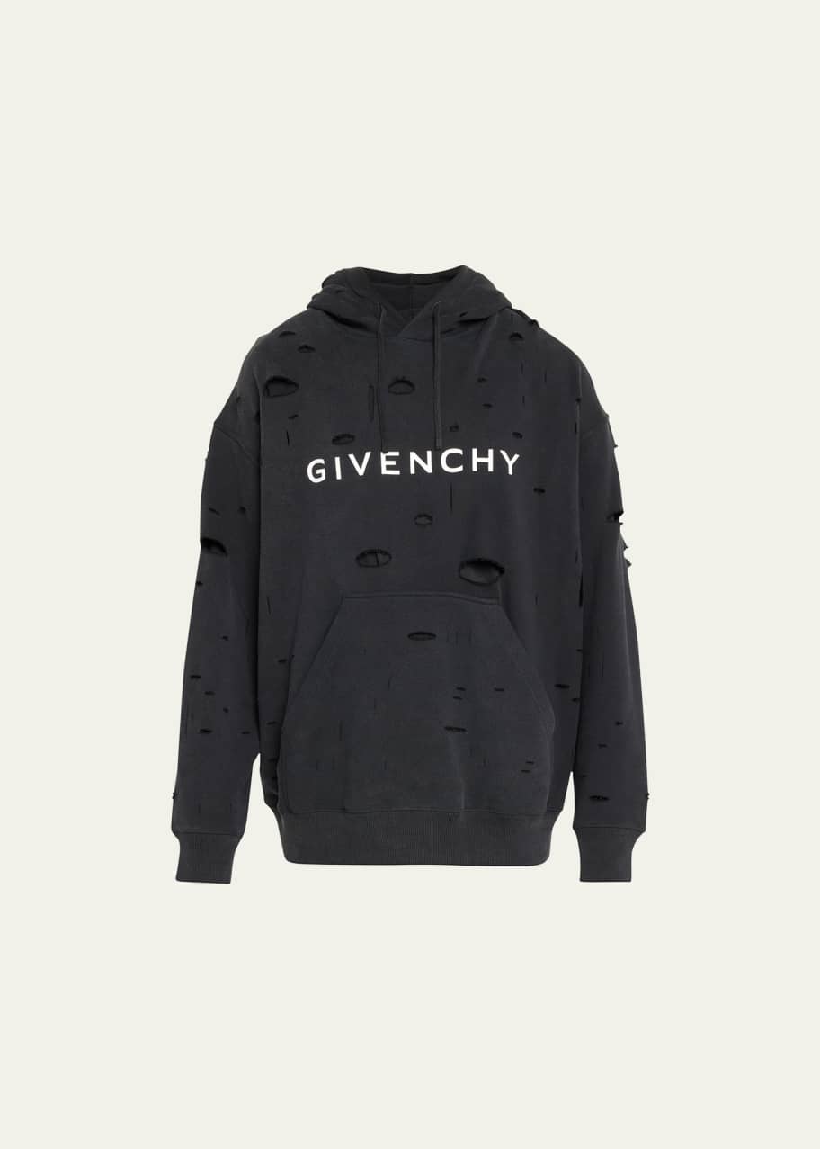 Givenchy Men s Oversized Destroyed Terry Sweatshirt Bergdorf Goodman