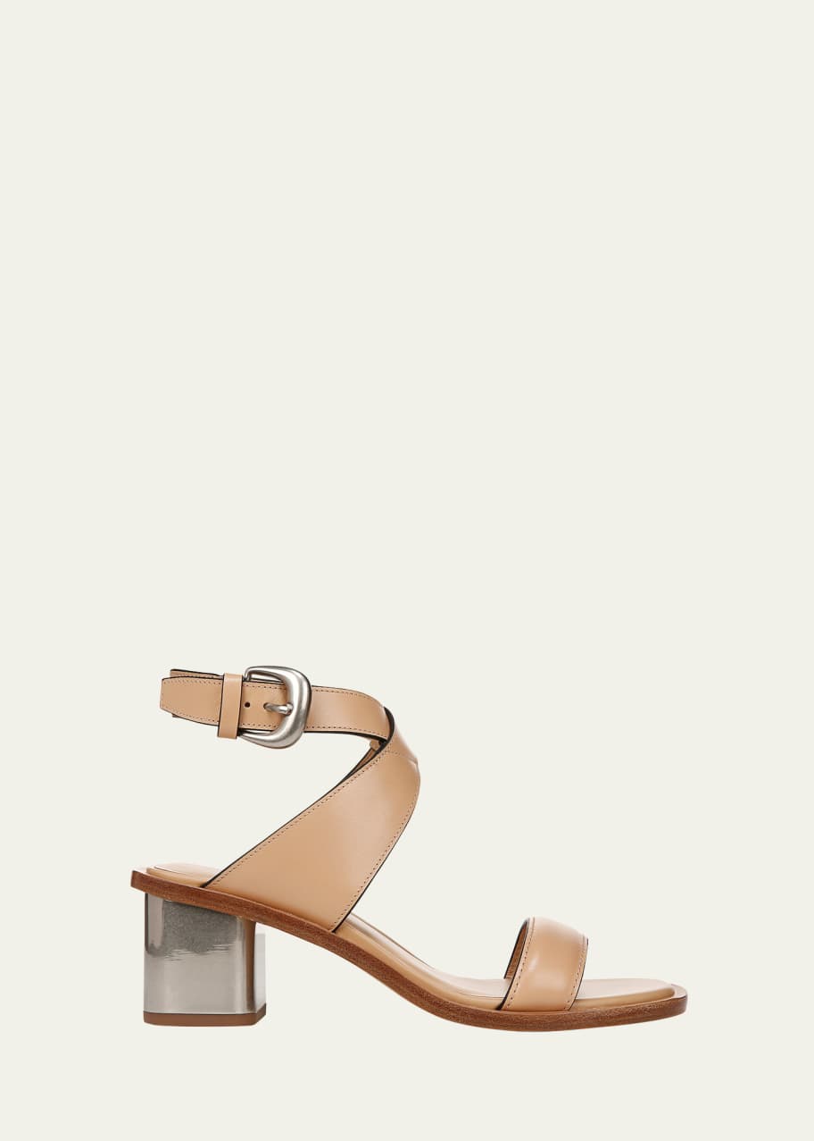 Image 1 of 1: Dalia Leather Block-Heel Sandals
