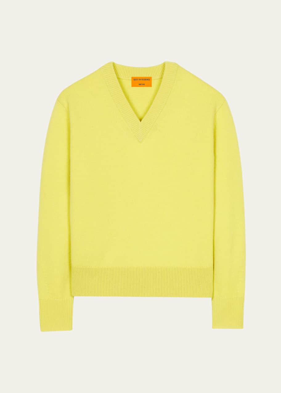 Image 1 of 1: The V Cashmere Pullover Sweater