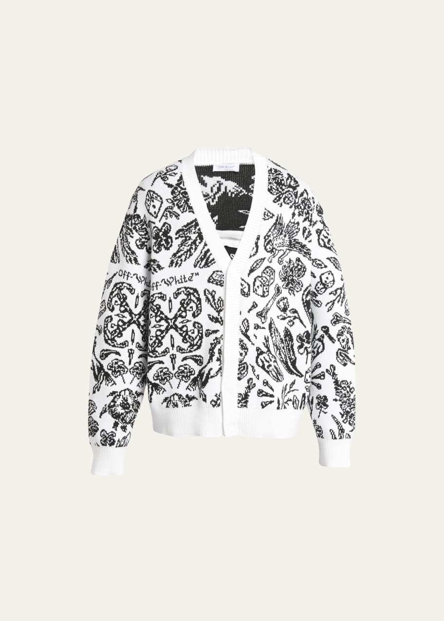 Image 1 of 1: Men's Oversized Intarsia Cardigan