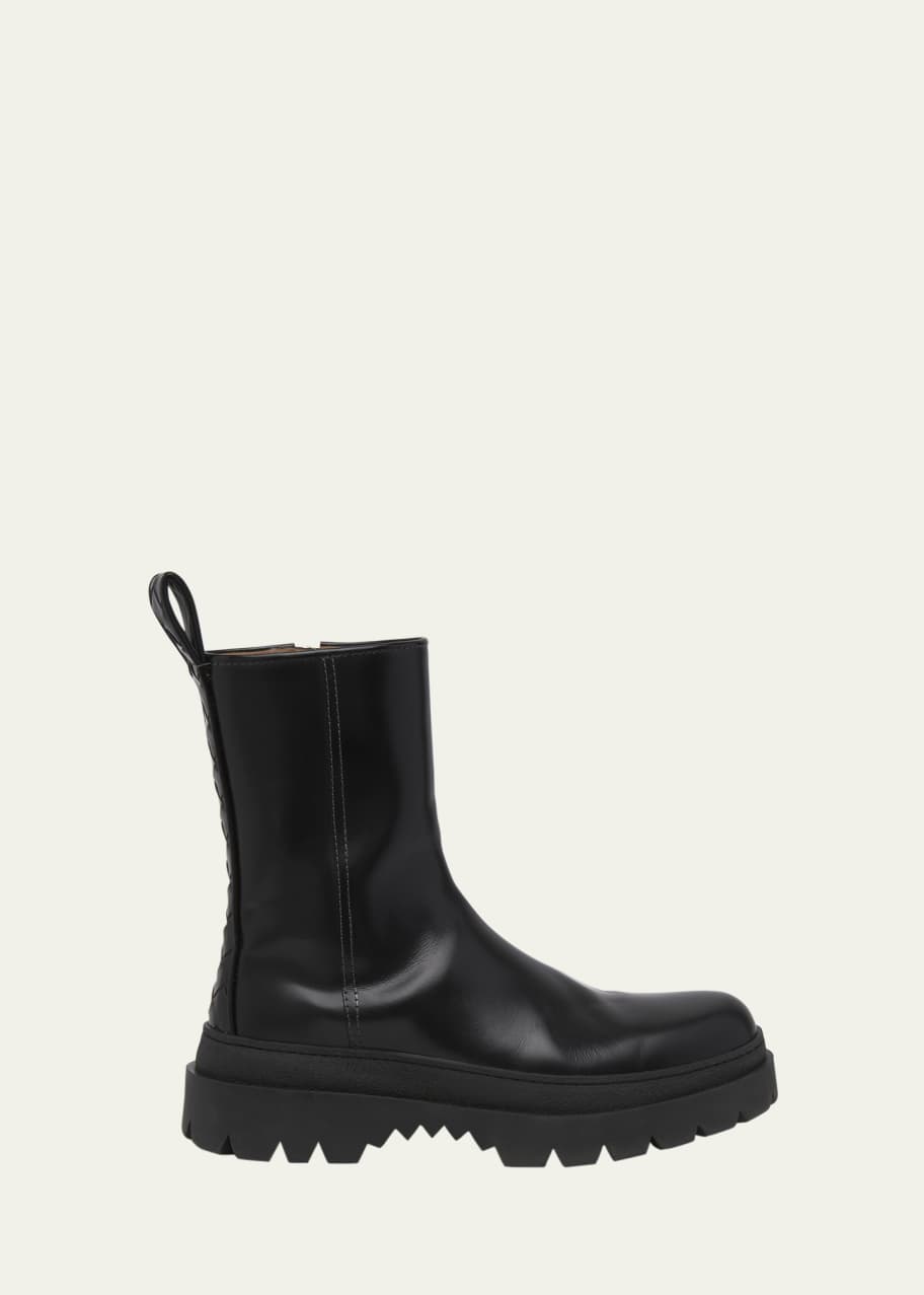 Bottega Veneta Men's Highway Polished Leather Ankle Boots