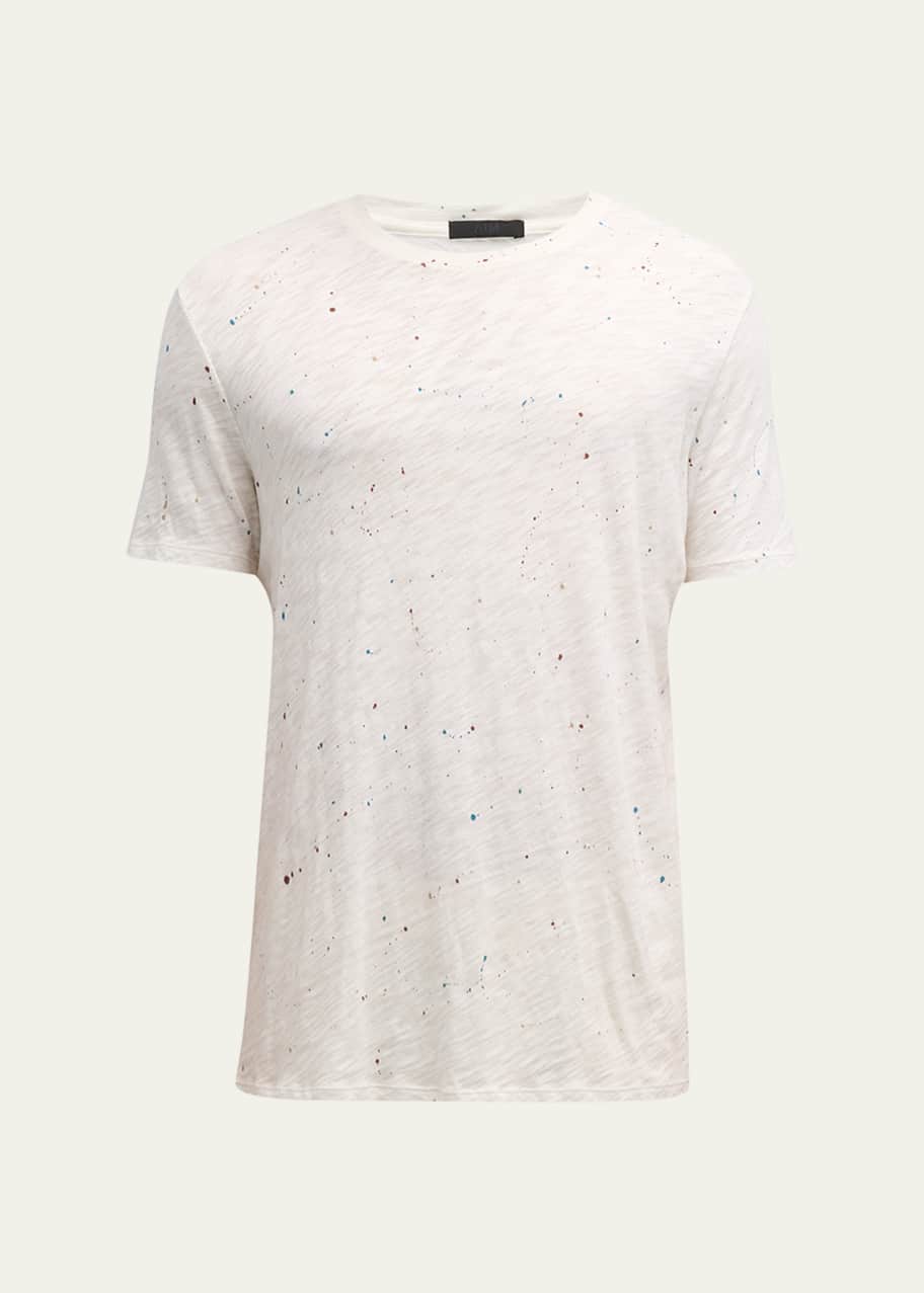 Image 1 of 1: Men's Slub Jersey T-Shirt with Paint Splatter