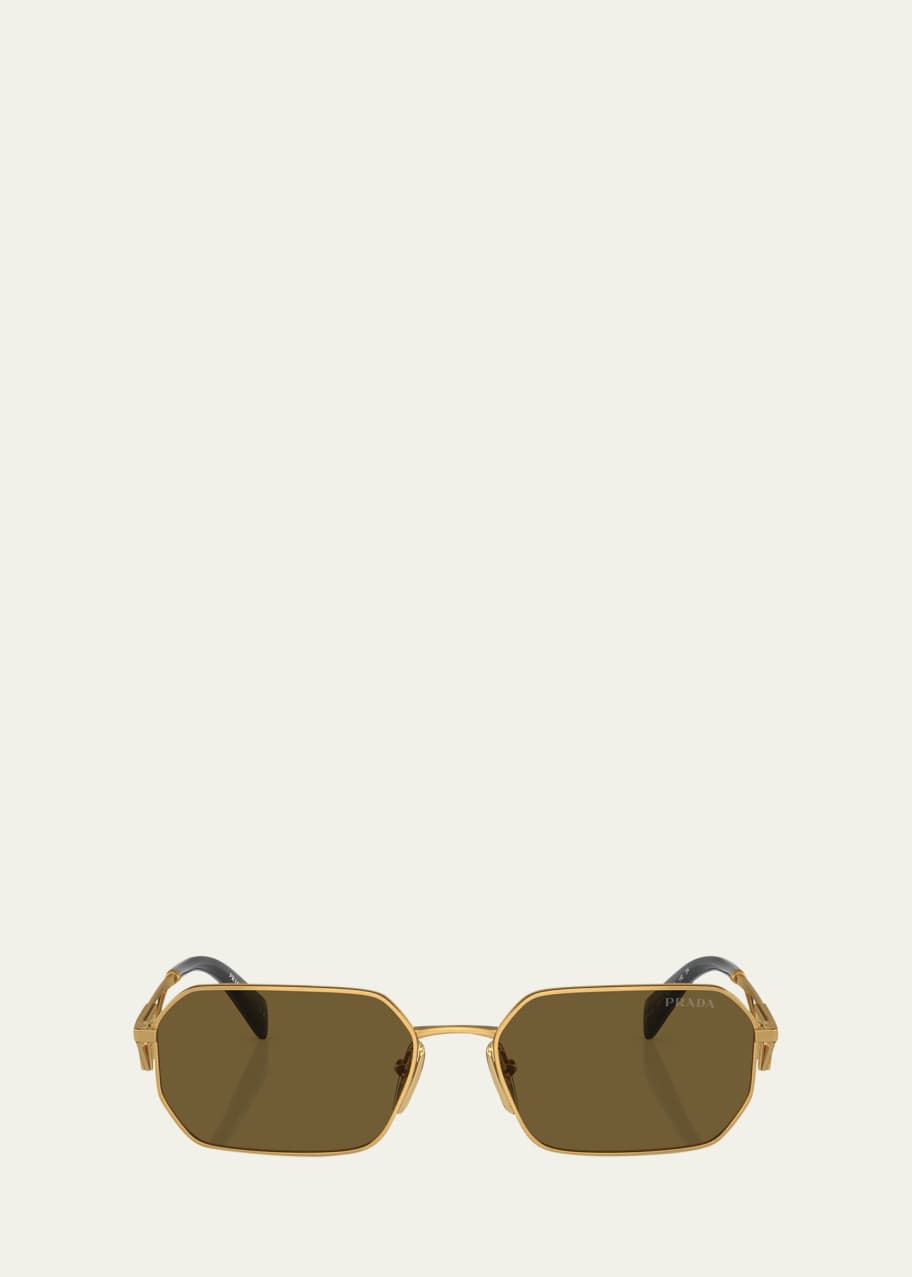 Image 1 of 1: Geometric Steel & Plastic Rectangle Sunglasses